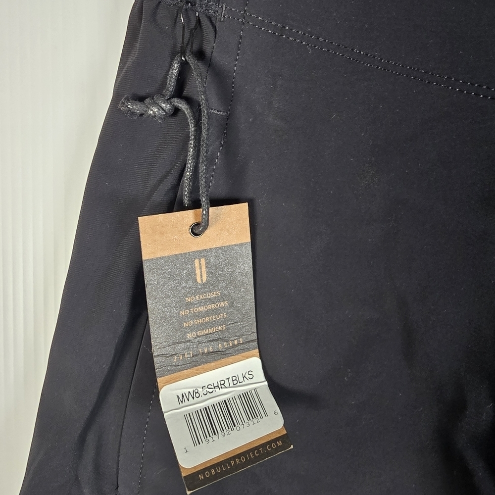 NWT NOBULL Mens S Athletic Shorts 8" Inseam Black Drawstring Waist Zipper Pocket - Picture 7 of 12